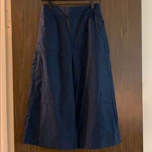 Madewell Navy Cotton Culotte Crop Pant
